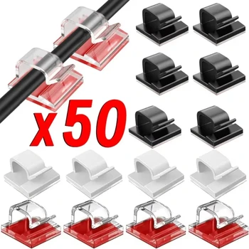 Kabelorganisator-Clips, Kabelhalter, Schutz für USB-Kabel, Klebehaken, Schreibtischklemme für Zuhause und Büro