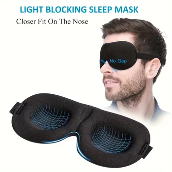 Unisex-Schlafmaske, 3D-Lichtblockierende Augenmaske, bequemes Polyester, ideal für Rückenlage