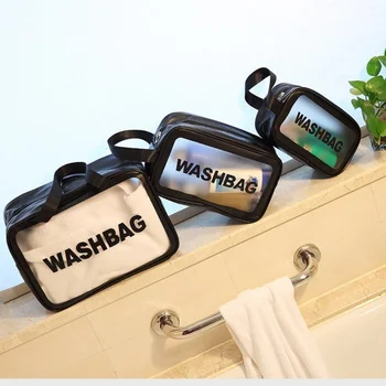Tragbare Kosmetiktasche, große Kapazität, staubdicht, Make-up-Aufbewahrung, Handtaschen, PVC, modische