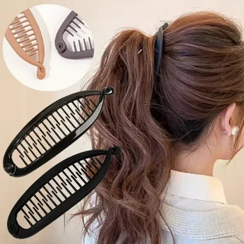 Matte Fischförmige Haarnadel, Pferdeschwanz, Bananen-Haarspange, Stirnband für Frauen, Haar-Accessoires