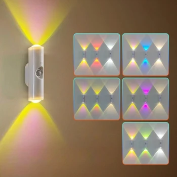 Intelligentes RGB-Nachtlicht mit Farbverlauf, magnetischer Bewegungsmelder, wiederaufladbare Wandleuchte