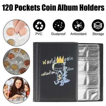 Mini-Penny-Münzen-Aufbewahrungstasche, Münzalbum, Buch, zum Sammeln von Geld, Organizer, 120 Taschen, Münzen