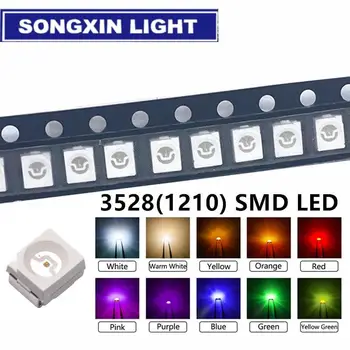 3528 1210 Diode SMD LED Diodo Kit Grün ROT WARM Weiß EIS Blau Gelb Rosa Lila-UV Orange RGB (100 Stück)
