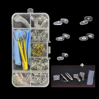 Brillen-Nasenpads, Reparatur-Werkzeug-Set, Ersatz-Sets mit Schraubendreher, Pinzette, Ohrbügel, Packung