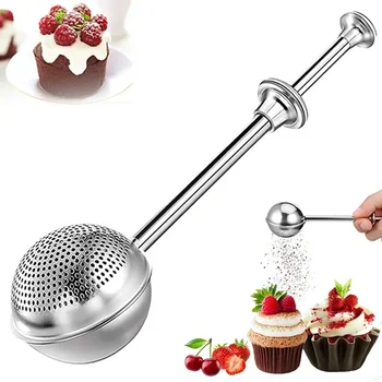 Pulverschüttler, Zuckerwedel, Mehl, Zuckersieb für Puderzucker und Gewürze, Kuchendekorationswerkzeug