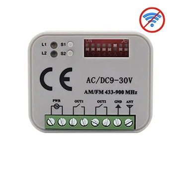 Empfänger-Controller AC/DC 9V-30V 2CH 300MHz bis 868MHz 433MHz Garagentoröffner/Tor-Fernbedienung