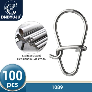 DNDYUJU 100X Angeln Schöne Haken Snap Pin 304 Edelstahl Roll Wirbel Köder Stecker Angelgerät Zubehör Fisch