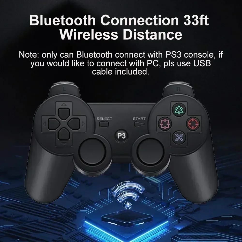 Bluetooth PS3 Wireless Gamepad Gamepad Vibration neutral – Bild 2