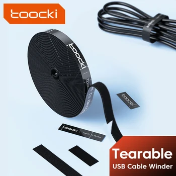 Toocki Kabel-Organizer, Kabelmanagement, zerreißbar, Organizador, Kabel, Wickler, Krawatten, Telefonzubehör