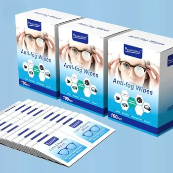1-5Box Gläser Reiniger Feuchttücher Einweg Anti Nebel Beschlagen Staub Entferner Reinigung (100 Stück)