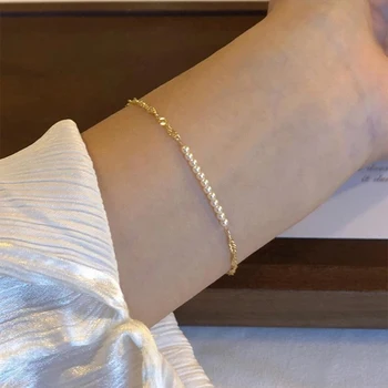 Perlenarmband aus 925er-Sterlingsilber, personalisierbar, schlicht, charmant, Damenarmband