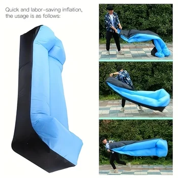 Tragbarer aufblasbarer Loungesessel mit Kissen - wasserdichtes Sofa für Camping, Strand und Festivals