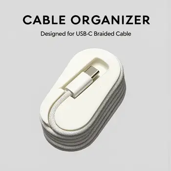 Tragbarer Kabelwickler-Organizer, Desktop-Kabel-Organizer, geeignet für 1 m lange geflochtene Datenkabel