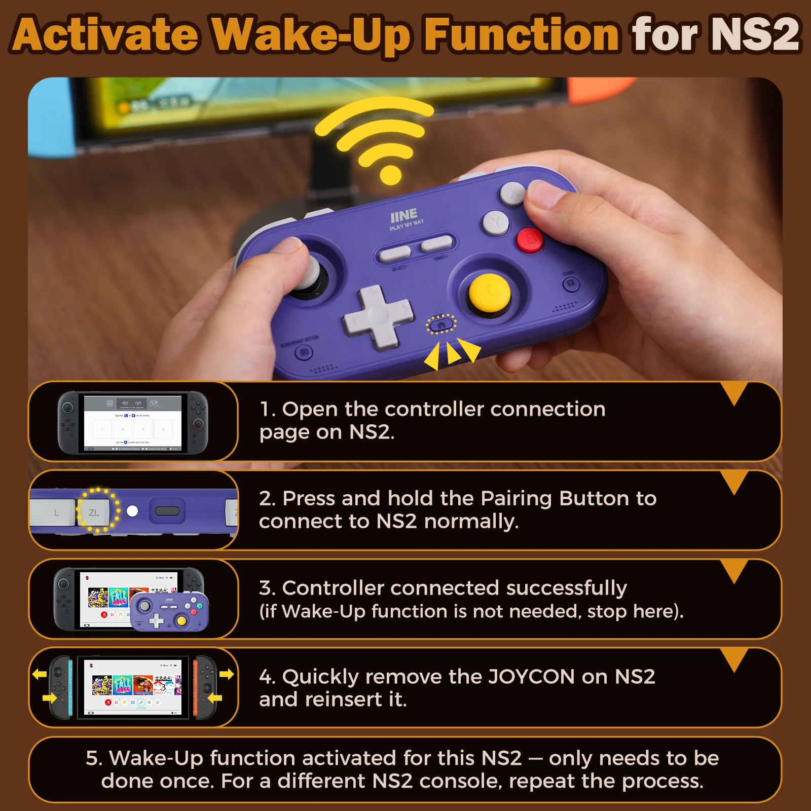 IINE Pocket Retro-Game-Controller, 1000 Hz versenkter Stick – Bild 5