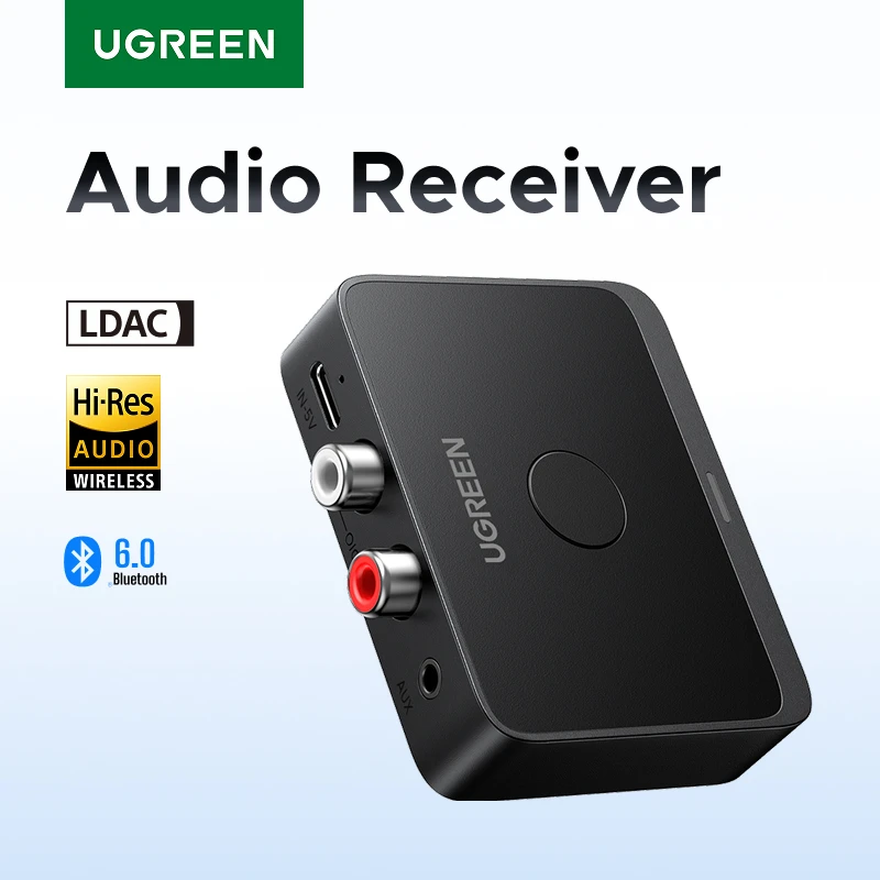 UGREEN AUX Bluetooth Empfänger LDAC AAC Hi-Fi 3,5mm Jack 2RCA