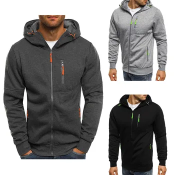 Herren Hoodies Langarm Sweatshirt Reißverschluss Design Kapuzenpullover für Herrenbekleidung Sportbekleidung