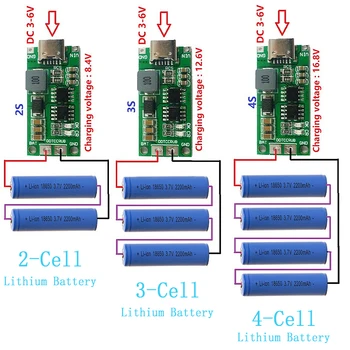 Mehrzellen 2S 3S 4S Typ-C bis 8,4 V 12,6 V 16,8 V Step-Up Boost LiPo Polymer Li-Ion Ladegerät 7,4 V 11,1 V