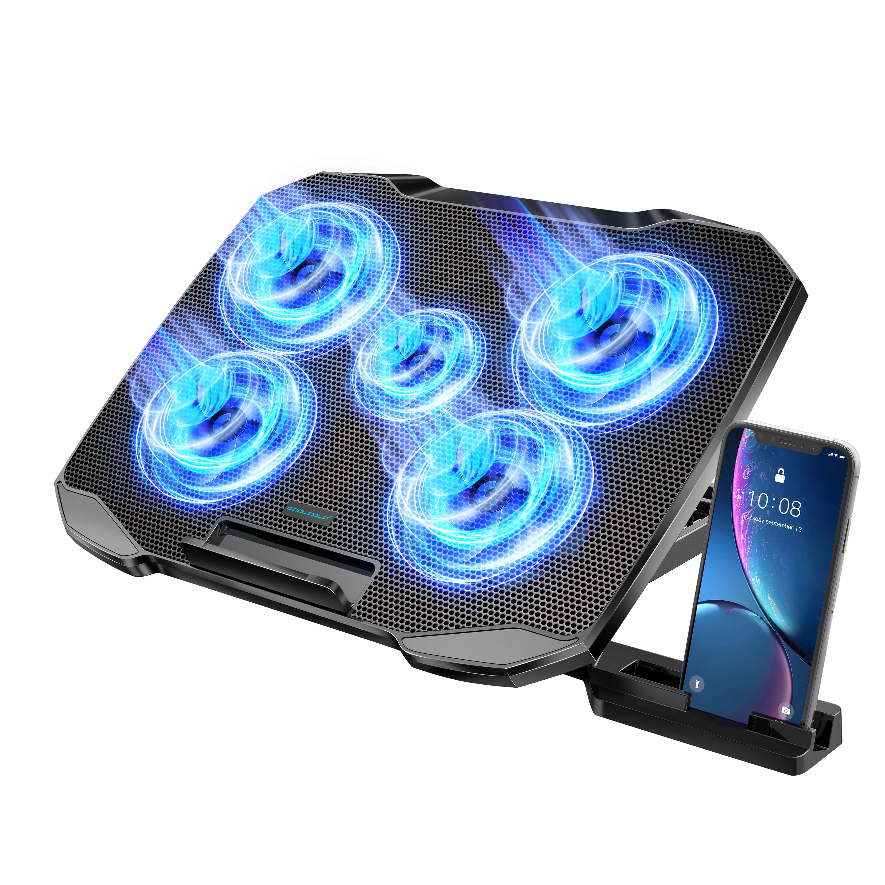 COOLCOLD Laptop-Kühlpad für 12-17 Zoll Laptops, 5 leise