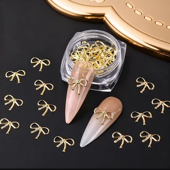 Goldlegierung Schleife Nail Art Dekoration Charms 3D Luxus Y2K Bogen Nail Art Supplies DIY (30 Stück)