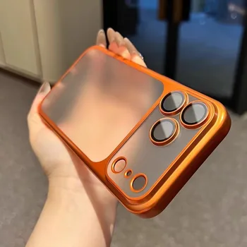 Kosmische orangefarbene, mattierte, durchscheinende, dünne Handyhülle für iPhone 17 Pro Max Air Series Bumper