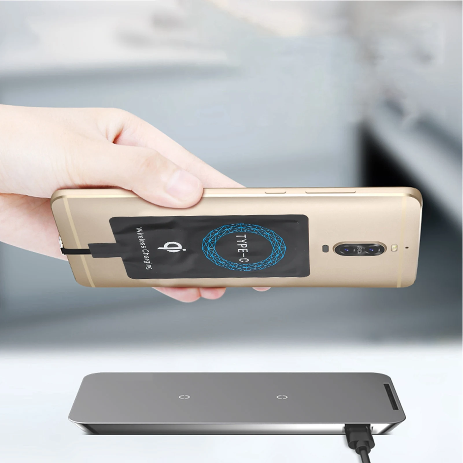 2PCS Typ-C Wireless Adapter Tragbare Lade Empfänger Drahtlose – Bild 6