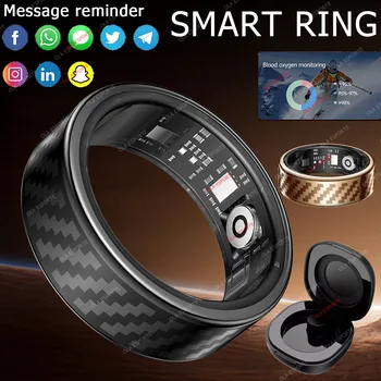 Smart Ring mit Anruf- und Nachrichtenbenachrichtigung, Handgestensteuerung, Gesundheitsüberwachung, IP68 5ATM