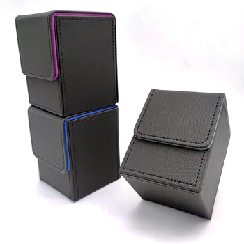 Kartenbox für über 100 Einzelkarten mit Schutzhülle, Leder-Deckbox für Commander-Karten, kompatibel