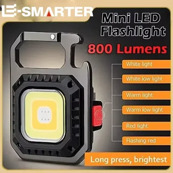 Mini-LED-Taschenlampe, magnetisch, COB, Outdoor, Camping, Taschenarbeitslicht, 800 Lumen, USB wiederaufladbar