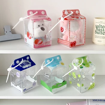 INS Koreanische Mode Niedliche Milchkarton-Transparente Puppentasche Trendige Mädchen-Figuren-Display-Anhänger