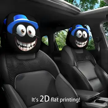 Smiley-Gesicht bedruckter Auto-Kissenbezug, weich, bequem, dekorativer Kissenbezug (2 Stück)