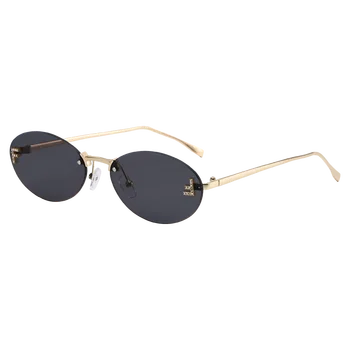 Schutzbrille Mode Oval Randlose Design Sonnenbrille Weibliche Kleine Größe Metall Suneyeglass Im Freien Casual
