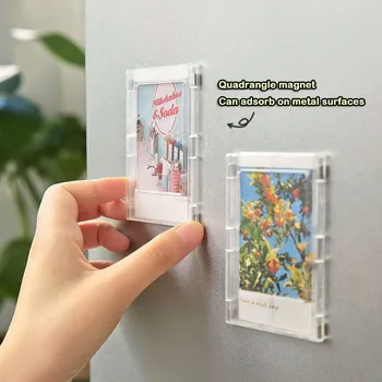 3-Zoll Minimalistischer Polaroid-Fotorahmen mit Magnetischer Transparenter Acryl-Fotokartenhalterung, Geeignet