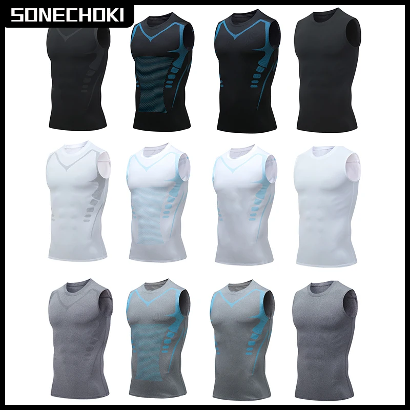 Kompression Tank Top Männer Gym Shirts Ärmel Quick Dry Druck