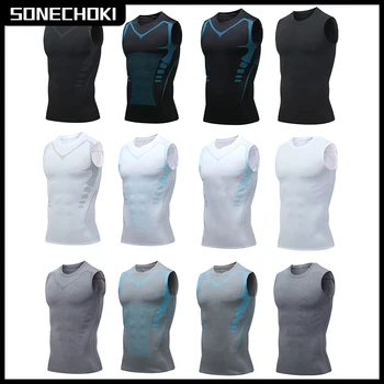Kompression Tank Top Männer Gym Shirts Ärmel Quick Dry Druck Sportswear Männlichen Fitness Bodybuilding Weste