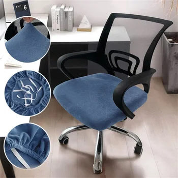 Stretch Samt Büro Stuhl Abdeckung Computer Rotierenden Stuhl Sitz Abdeckung Elastische Spandex Hause Universal