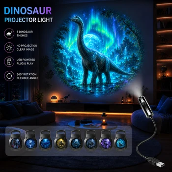 Jurassic-Dinosaurier-Projektionslampe, verschiedene Dinosaurier-Themen, geeignet für dekorative