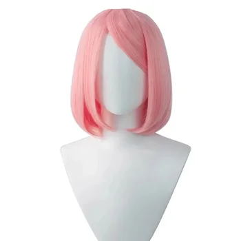 Anime Haruno Sakura Synthetische Kurze Rosa Stil Haar Haruno Sakura Hitzebeständige Cosplay Kostüm