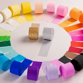 Set Regenbogen-Krepppapier-Girlanden für Hochzeit Geburtstagsfeier Hintergrunddekoration Bunte (3 Stück)