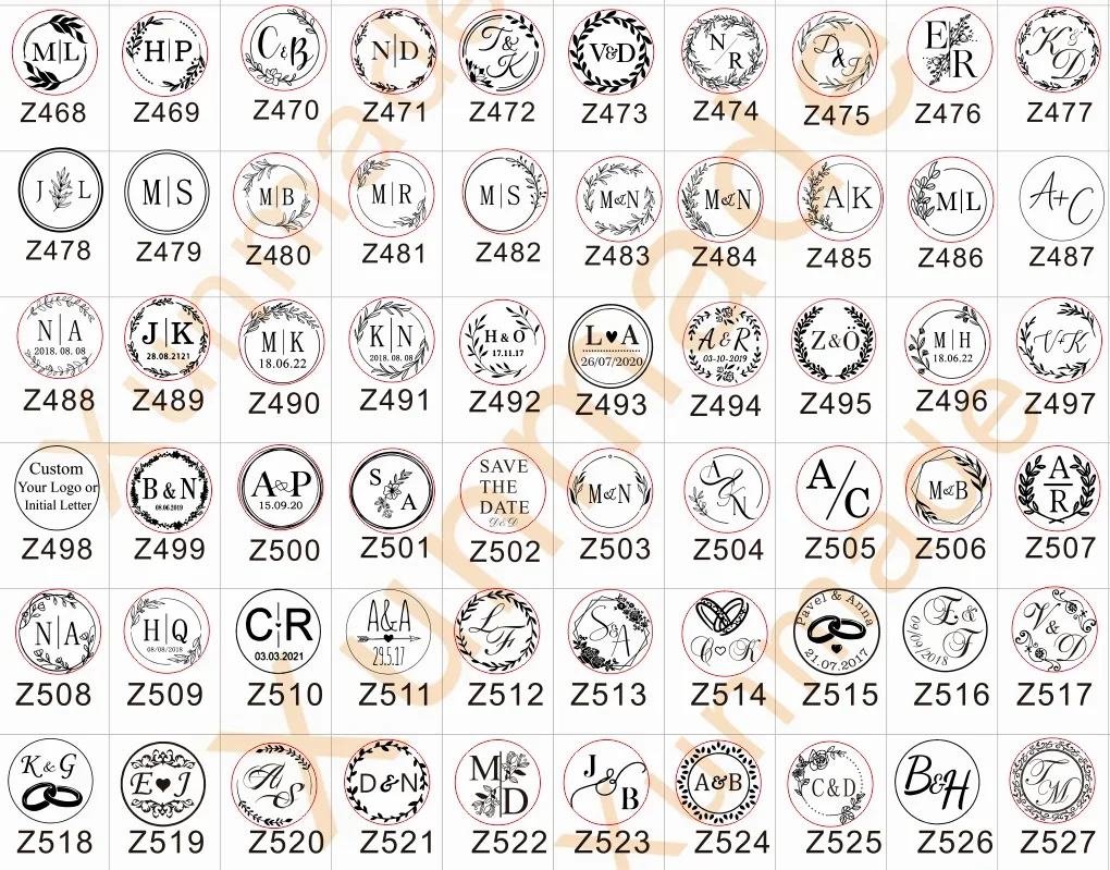 Personalisierte Hochzeits-Initialen-Stempel Individuelles – Bild 4