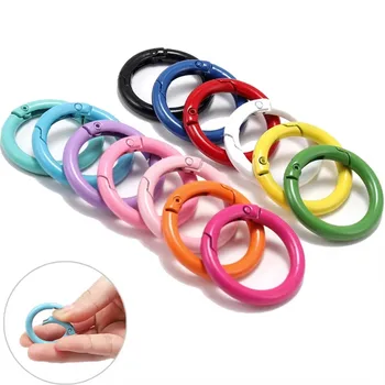 21 Farben Metall O Ring Frühling Verschluss Zu Öffnende Runde Karabiner Schlüsselbund Clips Haken (5 Stück)