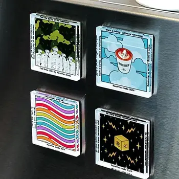 DIY Kühlschrankmagnet, hochtransparentes Acryl, quadratisch, rund, mit Magnetfolie, Materialpaket