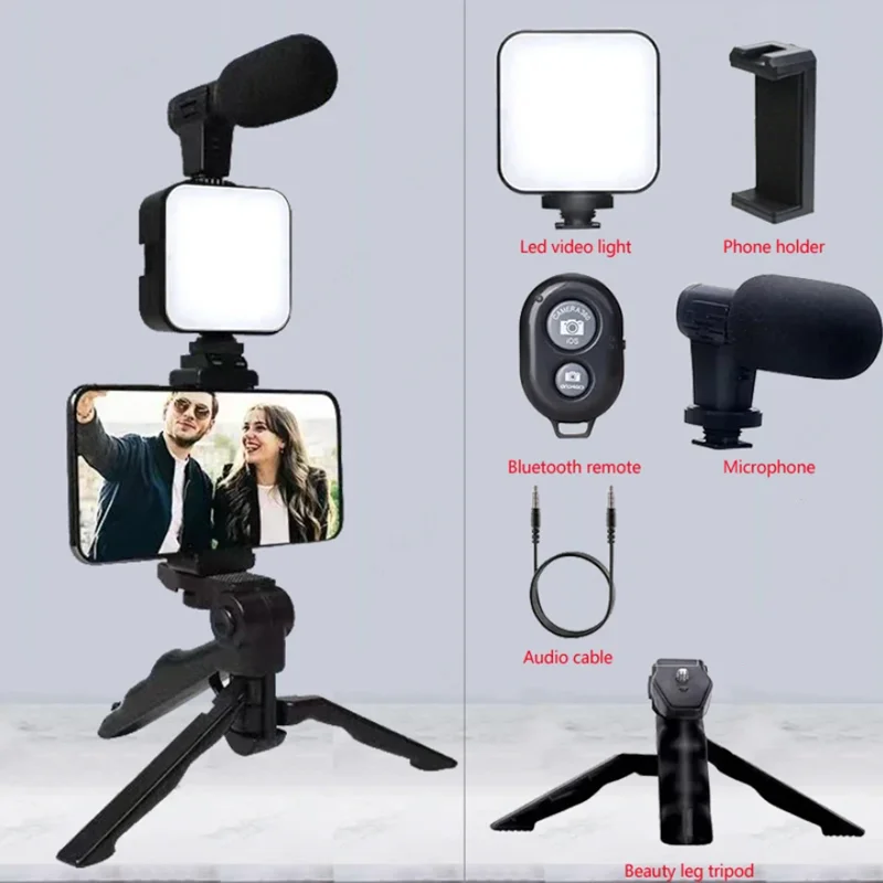 Smartphone Vlogging Kit mit Stativ Telefonhalter Mini – Bild 6