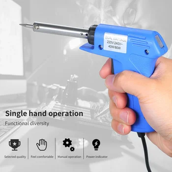 Professioneller elektrischer Lötkolben mit doppelter Leistung, 220 V-240 V, 40 W/80 W, verstellbare