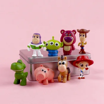 Anime Toy Story Mini Action Figure 4,5 cm Buzz Lightyear Woody Ornamente Desktop Ornamente Kinder (8 Stück)