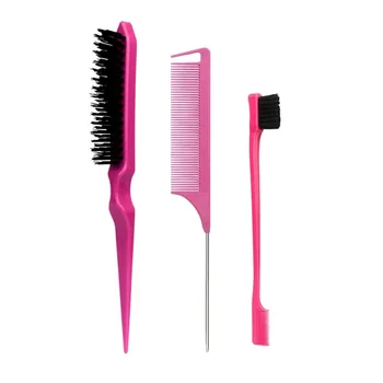 Styling-Kamm-Set: Teasing-Kamm, Dreifach-Teasing-Kamm, Mäuseschwanzkamm, Kantenbürste, speziell (3 Stück)