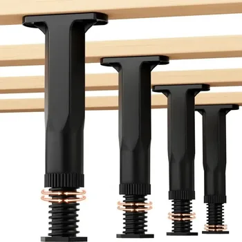 4er-Pack verstellbare Bettstützbeine, 5,9-11 Zoll Höhenbereich, passend für King&Queen, einfache Installation