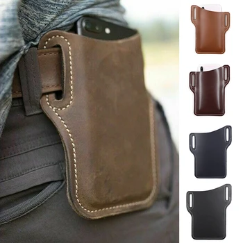Männer Telefon Fall Holster Handy Schleife Holster Gürtel Taille Tasche Requisiten Leder Geldbörse Telefon