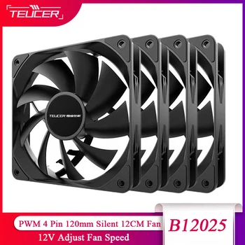 TEUCER PC-Computergehäuselüfter, PWM, 4-polig, 120 mm, leise, 12 cm Lüfter, CPU-Kühler, Lüfter, Kühlung