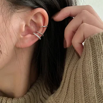 LATS Clips Ohrringe für Frauen Unisex Minimalistische Mode Knorpel Creolen Set Ohrstulpe Fake Piercing Clip