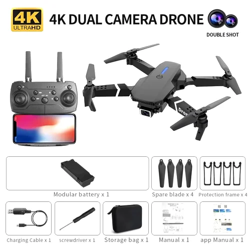 2025 E88 Pro WiFi FPV Drohne mit Single Dual 4K 1080P Kamera